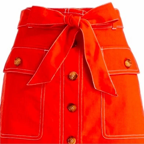 J. Crew Factory Women's Pencil Skirt in Bright Red - Picture 2 of 11